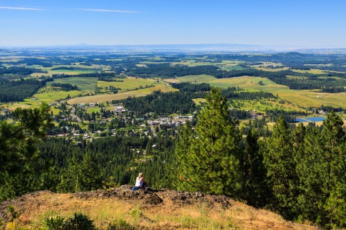 Spud Hill (elevation 4009) overlooks  Deary and the eastern edge of the Palouse.