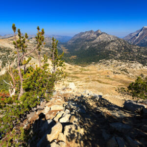 Finally at the ridge up to Eagle Cap, looking down at the W. Fork Lostine River valley.